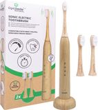Optismile Natural Elektrische Tandenborstel Bamboe - 2 Opzetborstels - 4 Poetsstanden - Wit