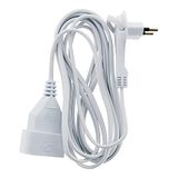 Zenitech UnGrounded Verlengsnoer 2x 0.75mm² met Slanke Stekker - 3m NF Gecertificeerd Elektrisch Verlengsnoer met Kindveiligheid - Witte Kabel - 3m