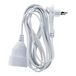 Zenitech UnGrounded Verlengsnoer 2x 0.75mm² met Slanke Stekker - 3m NF Gecertificeerd Elektrisch Verlengsnoer met Kindveiligheid - Witte Kabel - 3m