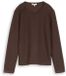 Tom Tailor - Gezellig sweatshirt met gemêleerde look - Maat M - java dark brown melange