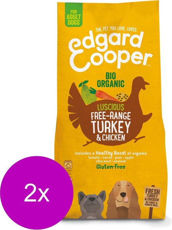 Edgard & Cooper Bio Organic Turkey Adult - 14kg - Hondenvoer