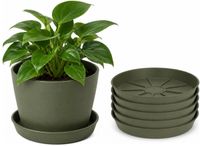Pro Garden pot met schotel - 5x - opvangbak - donkergroen - dia 20 cm - Kunststof