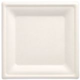 PAPSTAR 50 Borden van suikerriet, puur hoekig, 20 cm x 20 cm, wit