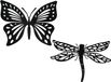 Omgoods - Set de 2 décorations d'insectes en métal pour mur et jardin