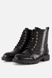 Cellini Croco Veterboots Zwart Synthetisch - Maat 36