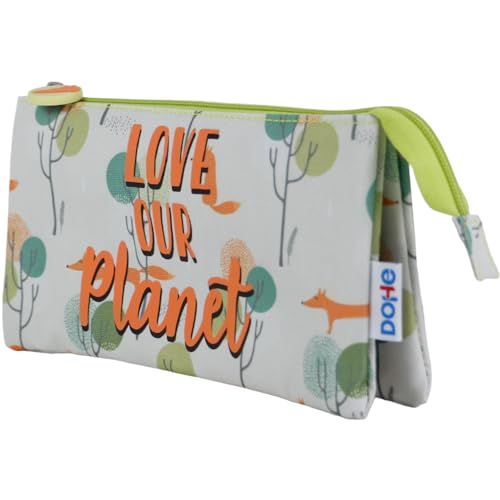 DOHE - Schooletui met 3 vakken - WWF Love Our Planet - Grijs