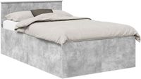 vidaXL Bedframe met hoofdeinde, betonkleur, 135 x 190 cm, houtvezelplaat