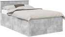 vidaXL Bedframe met hoofdeinde, betonkleur, 135 x 190 cm, houtvezelplaat