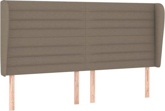 VidaXL Hoofdbord met randen Taupe 203x23x118/128 cm Stof