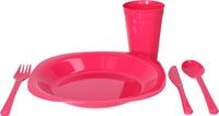 Plasticforte Servies set - 31-delig - roze - kunststof - herbruikbaar - BPA-vrij - picknick servies - camping