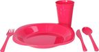 Plasticforte Servies set - 31-delig - roze - kunststof - herbruikbaar - BPA-vrij - picknick servies - camping