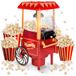 NK Popcornmachine, retro, elektrische popcornmachine, 1200 W, eenvoudig te bedienen knop, bereiding in 2 minuten, hete lucht, grootte 0,3 l, draagbaar, ideaal voor thuis