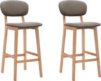 Maison Exclusive - 2 tabourets de bar, couleur taupe, avec revêtement en tissu