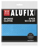ALUFIX Economy sponsdoekjes/ 18x18 cm/absorberend/ 5 stuks per verpakking/Blauw