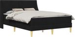 vidaXL Bedframe met matras met hoofdeinde Zwart 120 x 190 cm Polyester