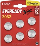 Energizer Eveready - Knoopcel batterijen - CR2032 - 3V - 6 stuks