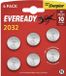 Energizer Eveready - Knoopcel batterijen - CR2032 - 3V - 6 stuks