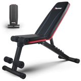 Pasyou Halterbank, inklapbaar, compleet, kantelbaar, verstelbaar, multifunctioneel, 7-in-1, buikspiertraining, full-body training, fitness, 230 kg draagkracht