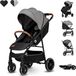 Lionelo Alexia Landau avec fonction couchage, poussette canne, poussette canne, poussette de sport pour enfants, gris