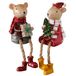 Boltze Home bungelbeentjes muis millie h10,5cm kunsthars/ polyester groenrood 2 assorti