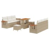 vidaXL Tuinbank Set 11 st 8-Aantal zitplaatsen Beige en Crème