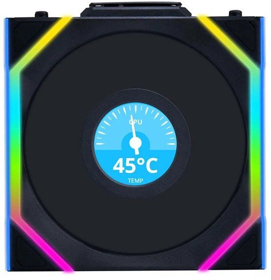 Lian Li UNI FAN SL Wireless LCD Reverse Blade Black - 120mm Case Fan
