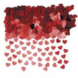 Haza Rode glimmende hartjes confetti 10 zakjes