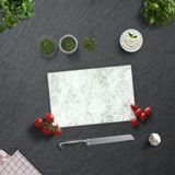 DECORITA Steenlook Tempered Glas Snijplank 20cm x 30cm - Grijs - Glas