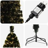 vidaXL Glasvezel Kerstboom 210 cm 24 LED's Warmwit PVC Groen
