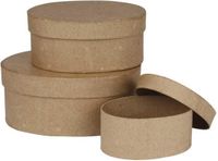 Creativ Company Papier Maché Ronde Dozen 3 stuks H: 5+6,5+7,5 cm
