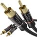 KabelDirekt RCA Stereo kabel, 3,5 m short, dual 2 x mannelijk naar 2 x mannelijk audiokabel, digitaal en analoog, double-hielded, Pro serie