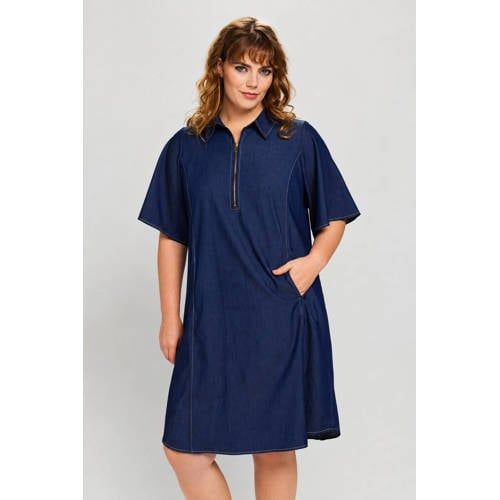 STUDIO blousejurk Plus Size - donkerblauw