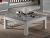 ROMEO Table basse carrée blanc/marbre