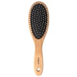 PARSA Beauty Haarborstel van natuurlijk rubber met metalen pinnen, afgeronde kunststof noppen van snel hernieuwbaar hout, massage hoofdhuid voor alle haartypes en haarlengtes, vormvast, vochtbestendig