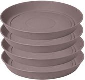 EDA Bloempot onderschaal Romeo - 4x - kunststof - taupe - D15 x H2,1 cm