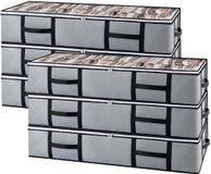 Merkloos 90 liter onderbedopbergdoos met deksel - 6 stuks - Grijs