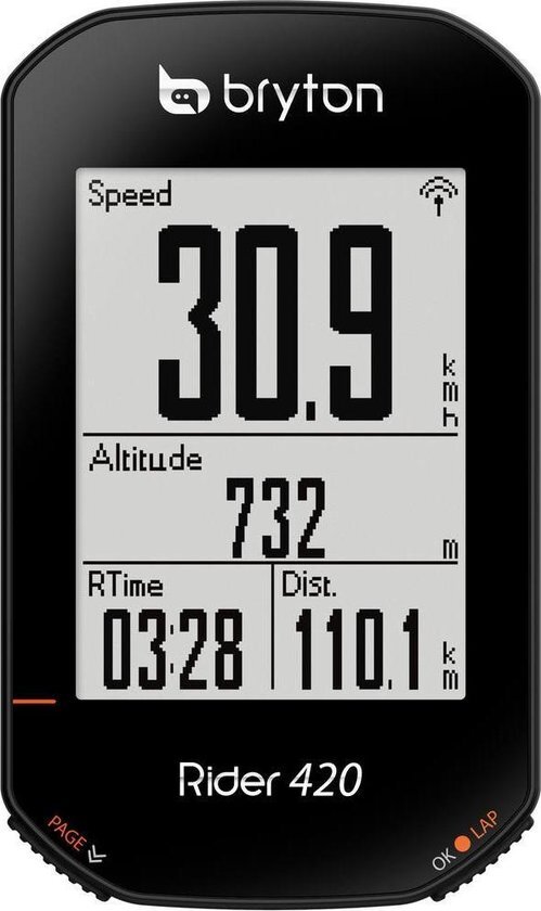 Bryton Rider 420 T Bike Computer with Speed Sensor/Candence Sensor/Heart Rate Monitor, black