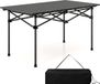 Merkloos / Sans marque Aluminium Campingtafel opvouwbaar, vouwtafel met oprolbaar tafelblad, klaptafel tuintafel met aluminium tafelblad voor 4 personen, incl. draagtas, 95 x 55 x 50 cm, zwart
