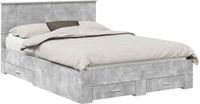 vidaXL Bedframe met lade Beton Grijs 140 x 190 cm Bewerkt hout