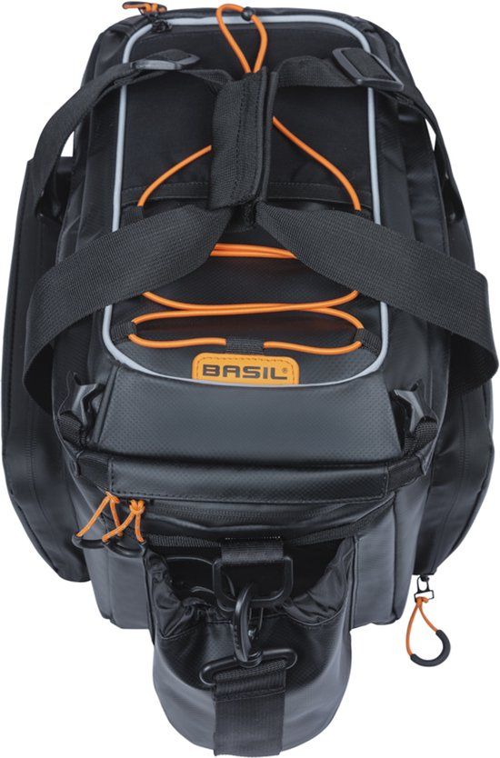 Basil Miles Tarpaulin trunkbag XL Pro - Waterdicht - MIK - 36L - Zwart/Oranje