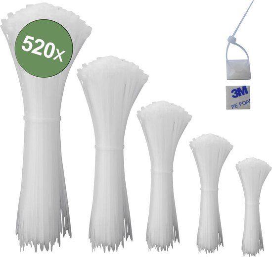 Quadrios 23CA241 Kabelbinder Wit UV-stabiel 520 stuk(s)