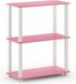 Furinno 3-laags compacte vierkante buis multifunctioneel rek, hout, roze/wit, 28,96 x 59,94 x 75,18 cm