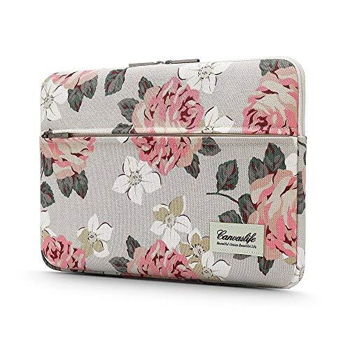 Canvaslife Sleeve hoes voor 13-14 inch laptoptas compatibel met 13-14 inch laptops, laptoptas case, wit roze