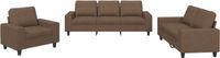 vidaXL 3-delige Loungeset stof bruin