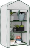 Outsunny Mini Tuinkas - Polyetheen & Staal - Wit - 127x59x39cm