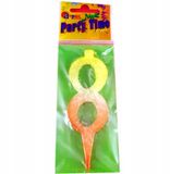 PARTY TIME Verjaardag Kaars Cijfer 8 Driekleurig Lux 10cm Geel, wit en rood