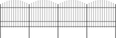 vidaXL Tuinhek met speerpunt staal 671x175 cm zwart