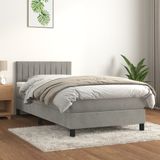 Maison Exclusive - Sommier à lattes de lit et matelas Gris clair 90x200 cm Velours