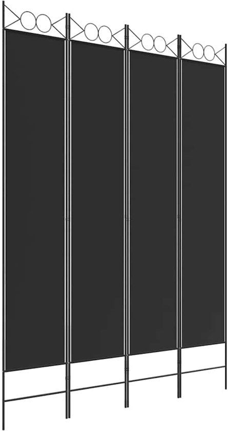 vidaXL Kamerscherm met 4 panelen 200x200 cm stof zwart