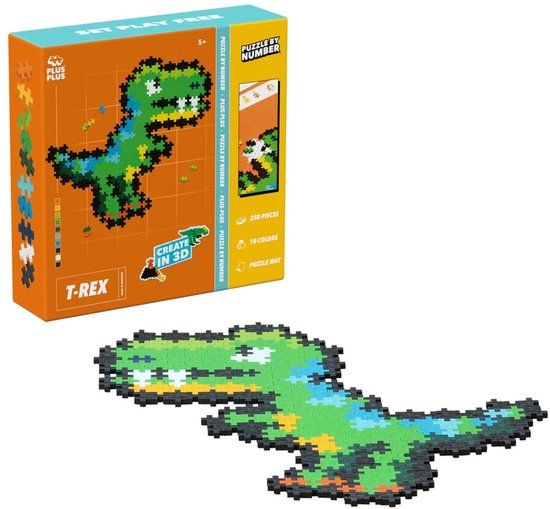 Plus-Plus Puzzle by Number Dinosaurus T-Rex 250 stukjes